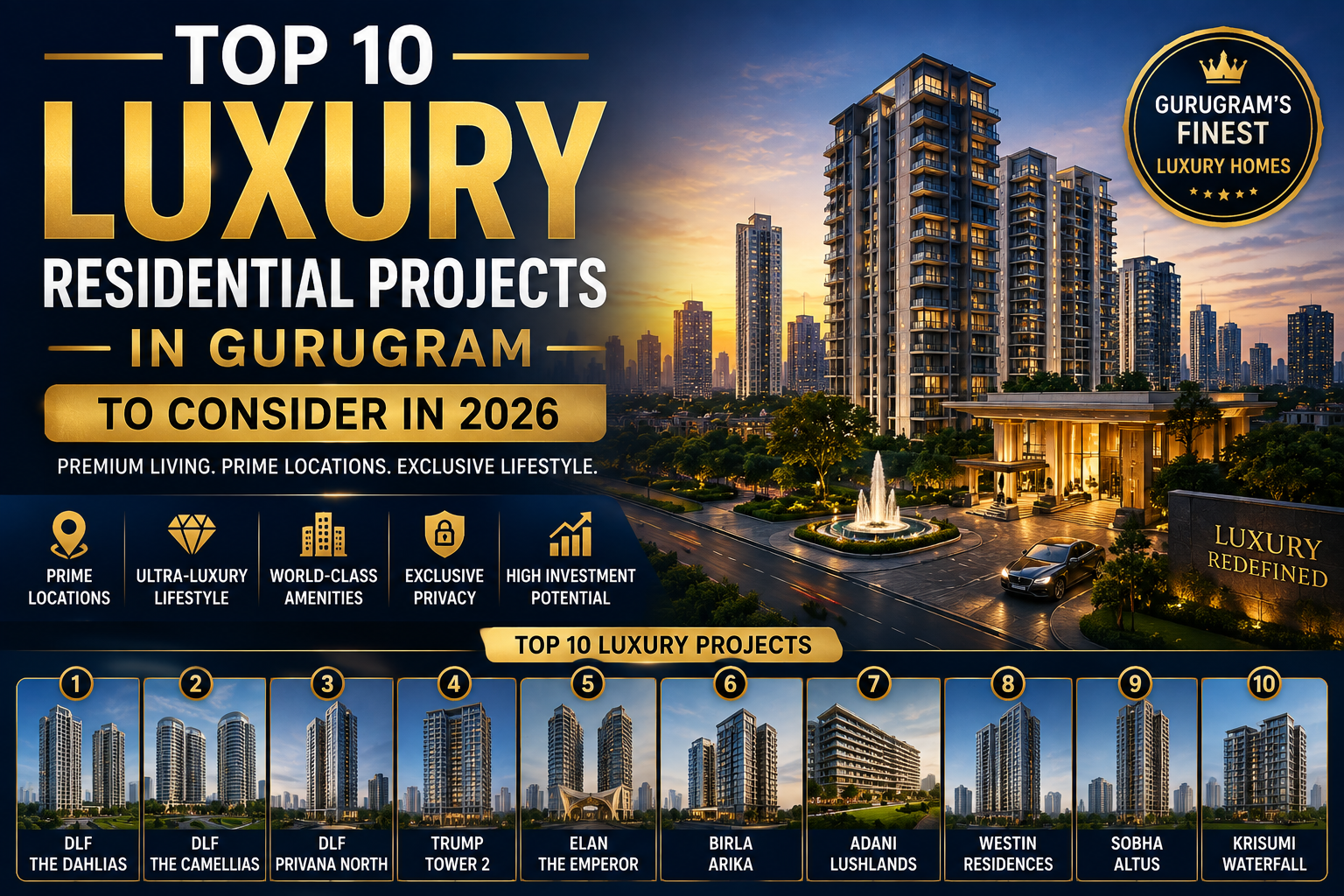 Top luxury residential projects in Gurugram 2026